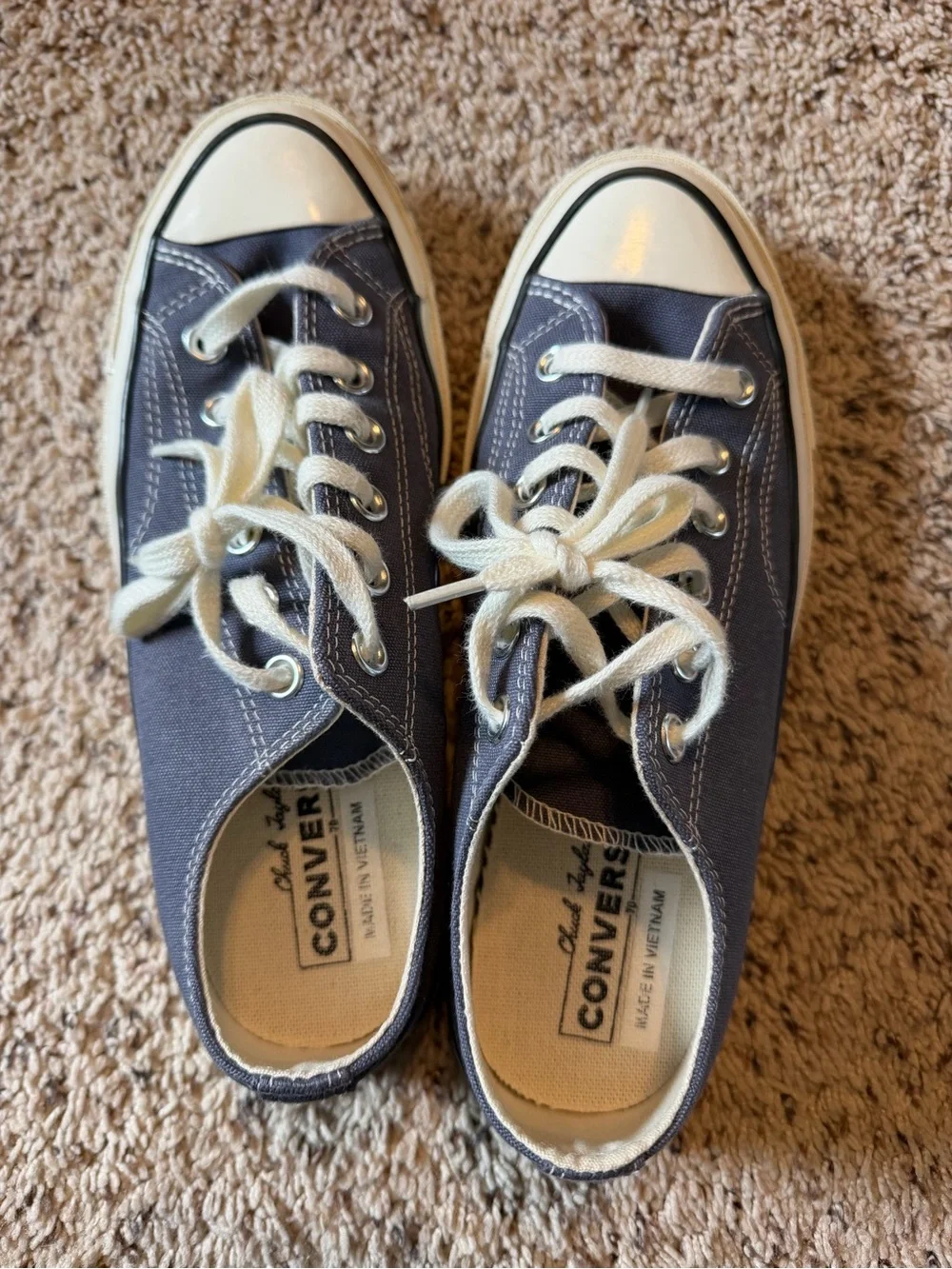 Converse Low-Top Canvas Sneakers in Navy and White